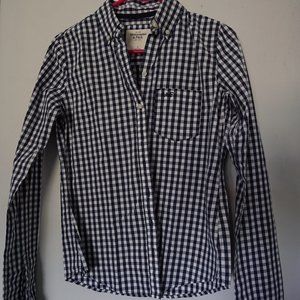 Check pattern button down shirt